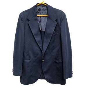 Vintage 70s McGregor Mens Blazer Sport Coat Sz 46L Navy Formal Office Two Button